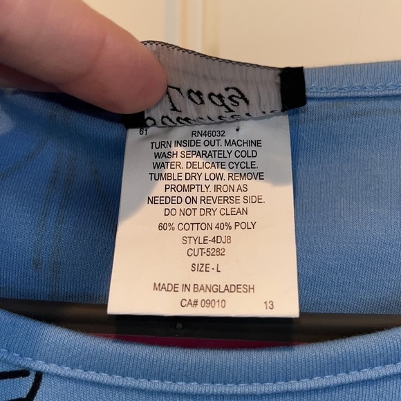 NAUTICAL preppy boat coastal sailboat beach short sleeve blue top NWT Large - Picture 4 of 6